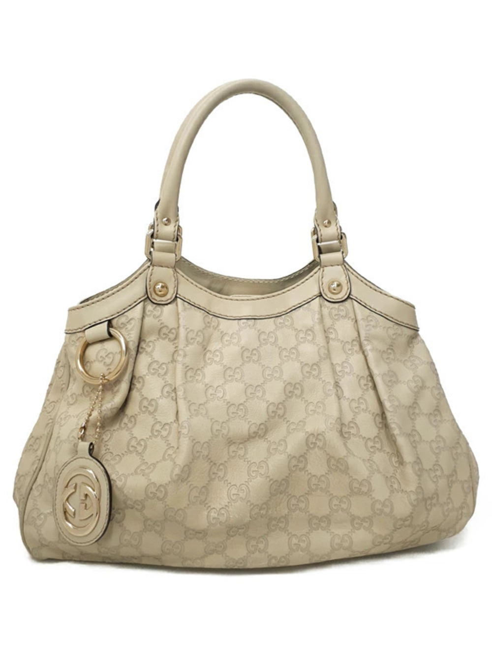 Gucci Guccissima Sukey Tote off white ivory neutral leather